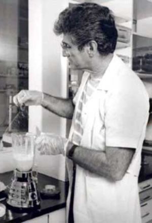 Tony preparing sherbet in a blender